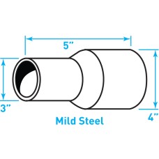 Truck Exhaust Expanded Adaptor, Mild Steel - 3" / 4" Outside Diameter